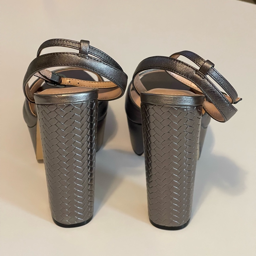 Zoe by Rachel Zoe Platform Claire Silver Metallic Sandals - Picture 4 of 9